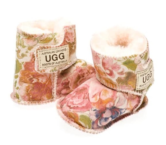Floral Print Velcro Baby Uggs