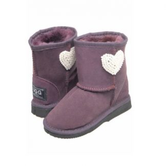 Kids Mini Pearl Heart Ugg Boots