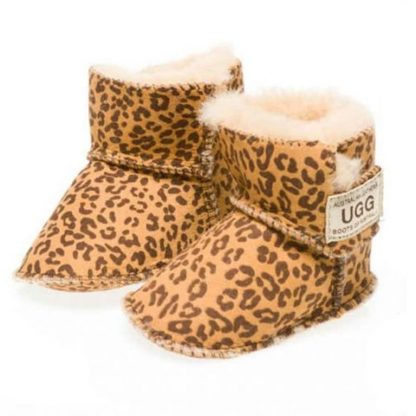 Ugg Baby Booties Velcro Leopard Print