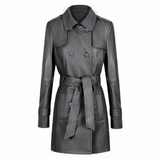 Womens Leather Trench Coat Georgia
